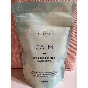 Calm Peppermint Bath Soak Harper+Ari 7 oz Epsom Salts Relaxation Destress